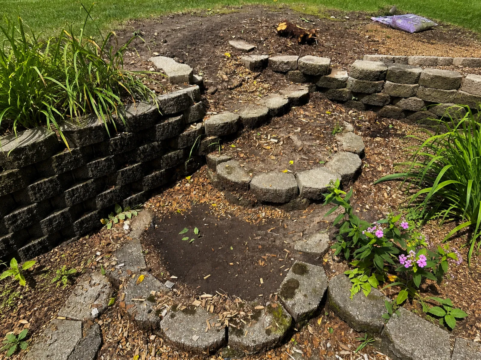 Hardscaping project before work began